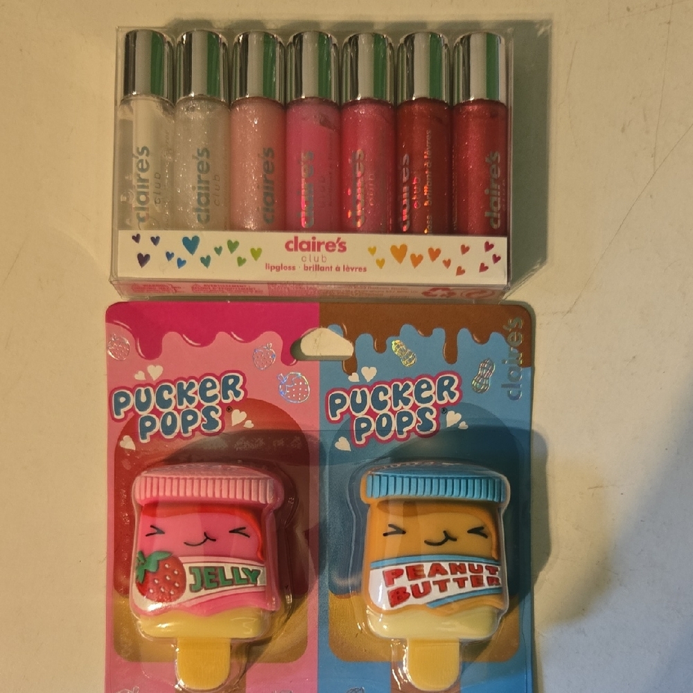 Claire's Pucker Pops Lip Gloss Collection - Pink and Blue